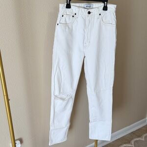 Etica Women's Cream Straight Leg Jeans